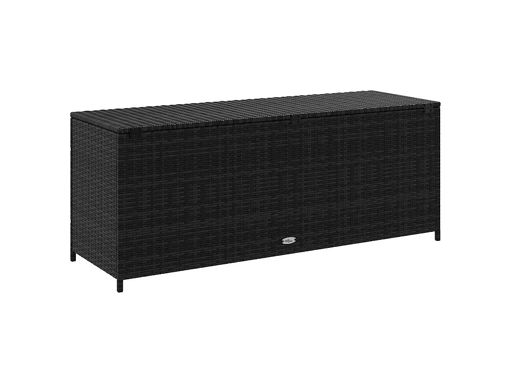 Caixa de arrumação para jardim 150x50x60 cm vime PE preto