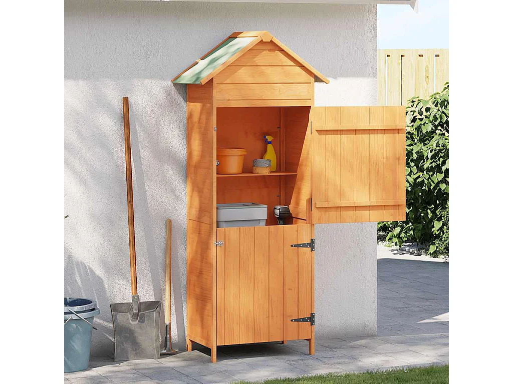 Armoire de rangement de jardin Marron 42,5x64x190 cm