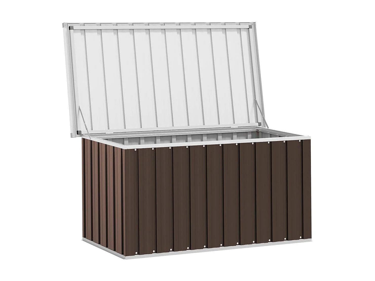 Caixa de armazenamento para jardim marrom 129x67x65 cm