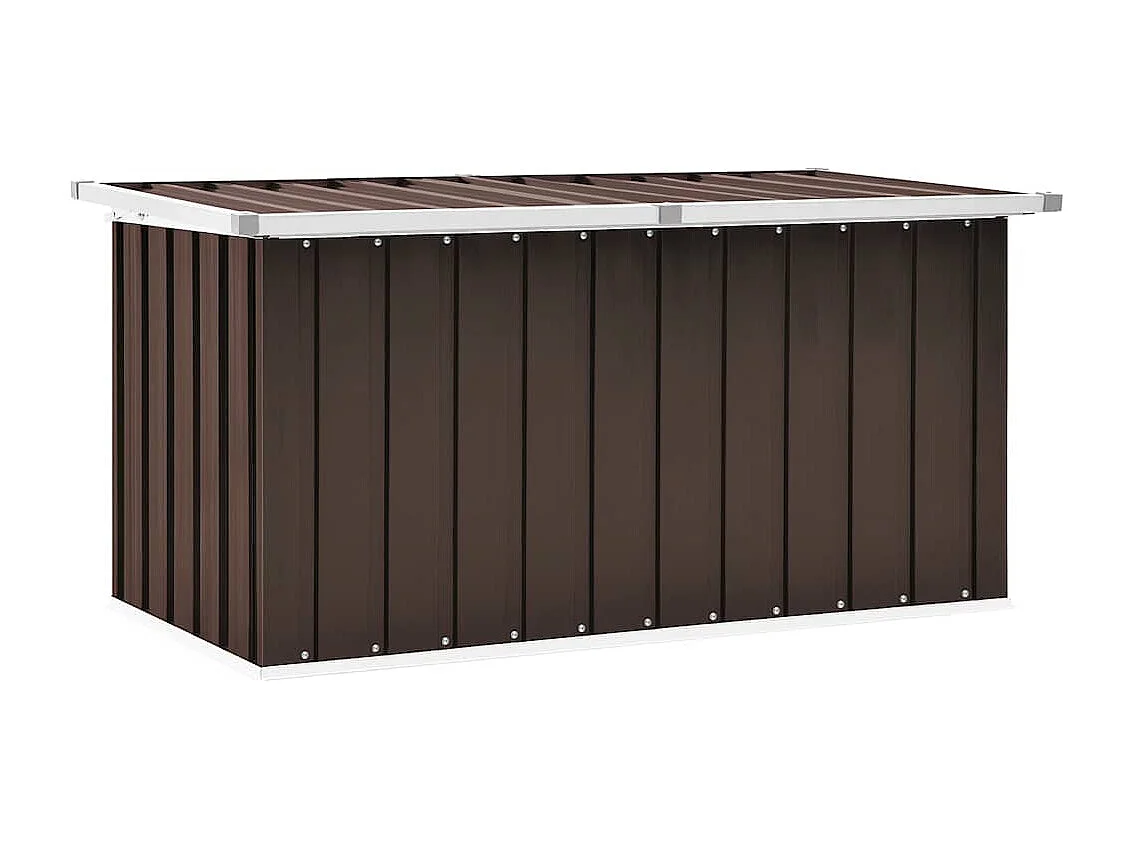 Caixa de armazenamento para jardim marrom 129x67x65 cm
