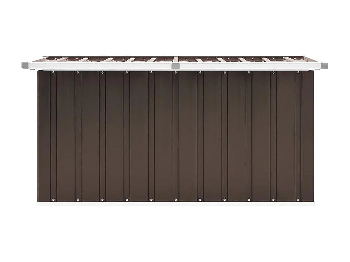 Caixa de armazenamento para jardim marrom 129x67x65 cm