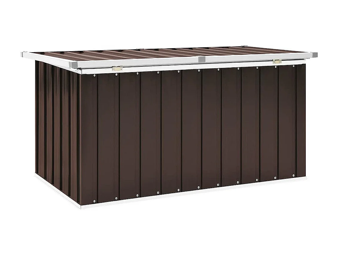 Caixa de armazenamento para jardim marrom 129x67x65 cm