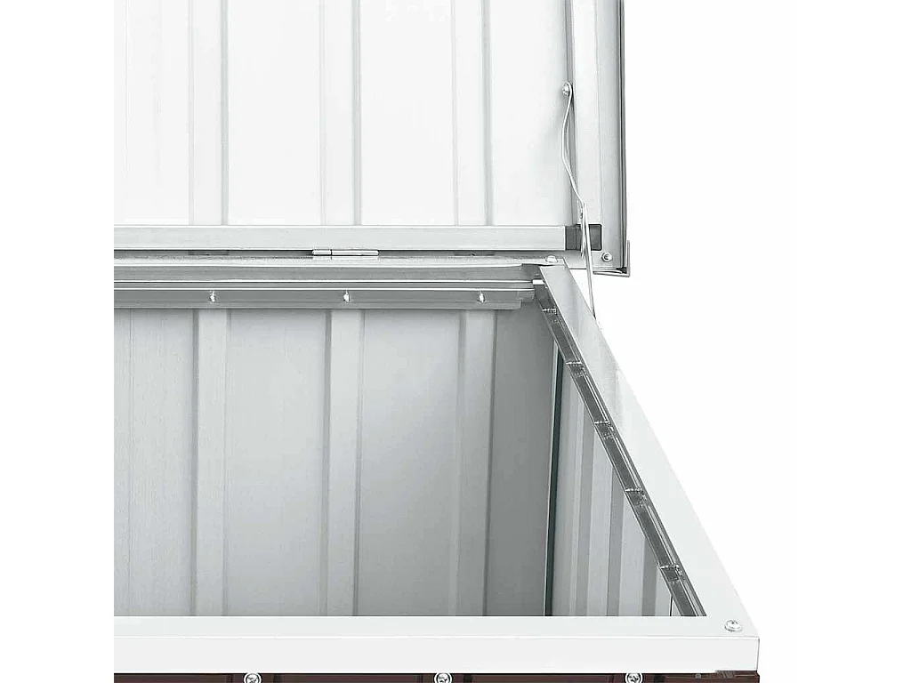 Caixa de armazenamento para jardim marrom 129x67x65 cm