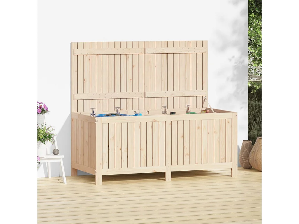 Contenitore da Giardino 147x68x64 cm in Legno Massello di Pino