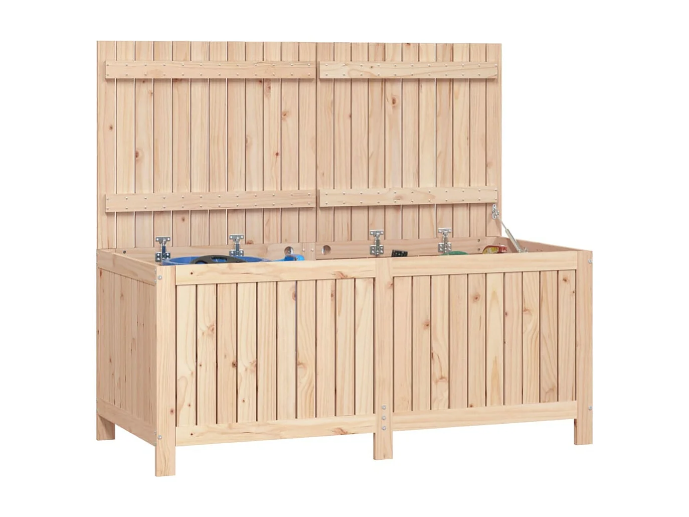 Contenitore da Giardino 147x68x64 cm in Legno Massello di Pino