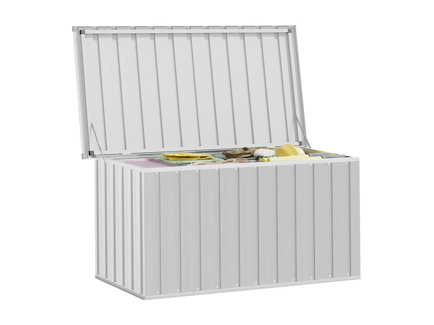 Caja de almacenaje para jardín gris 129x67x65 cm