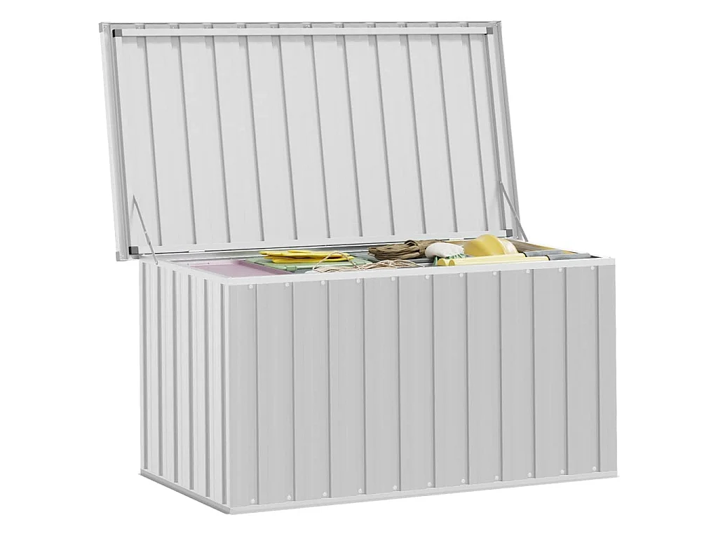 Baule da Giardino Grigio 129x67x65 cm