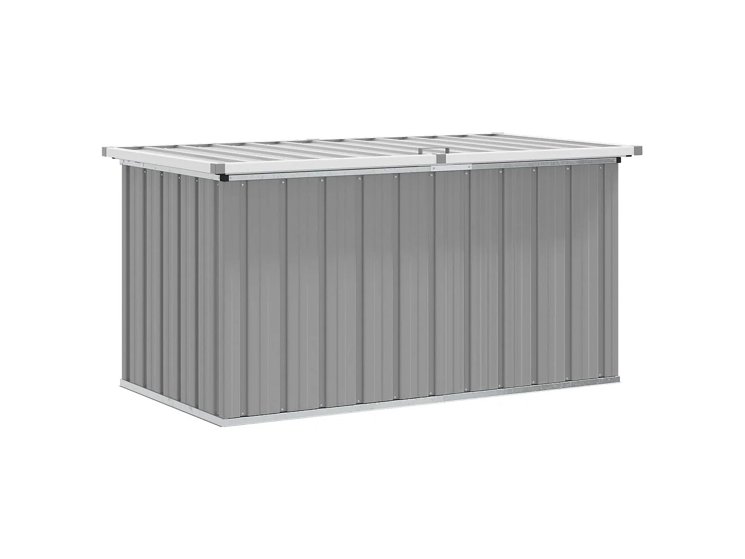 Caixa de arrumação para jardim 129x67x65 cm cinzento