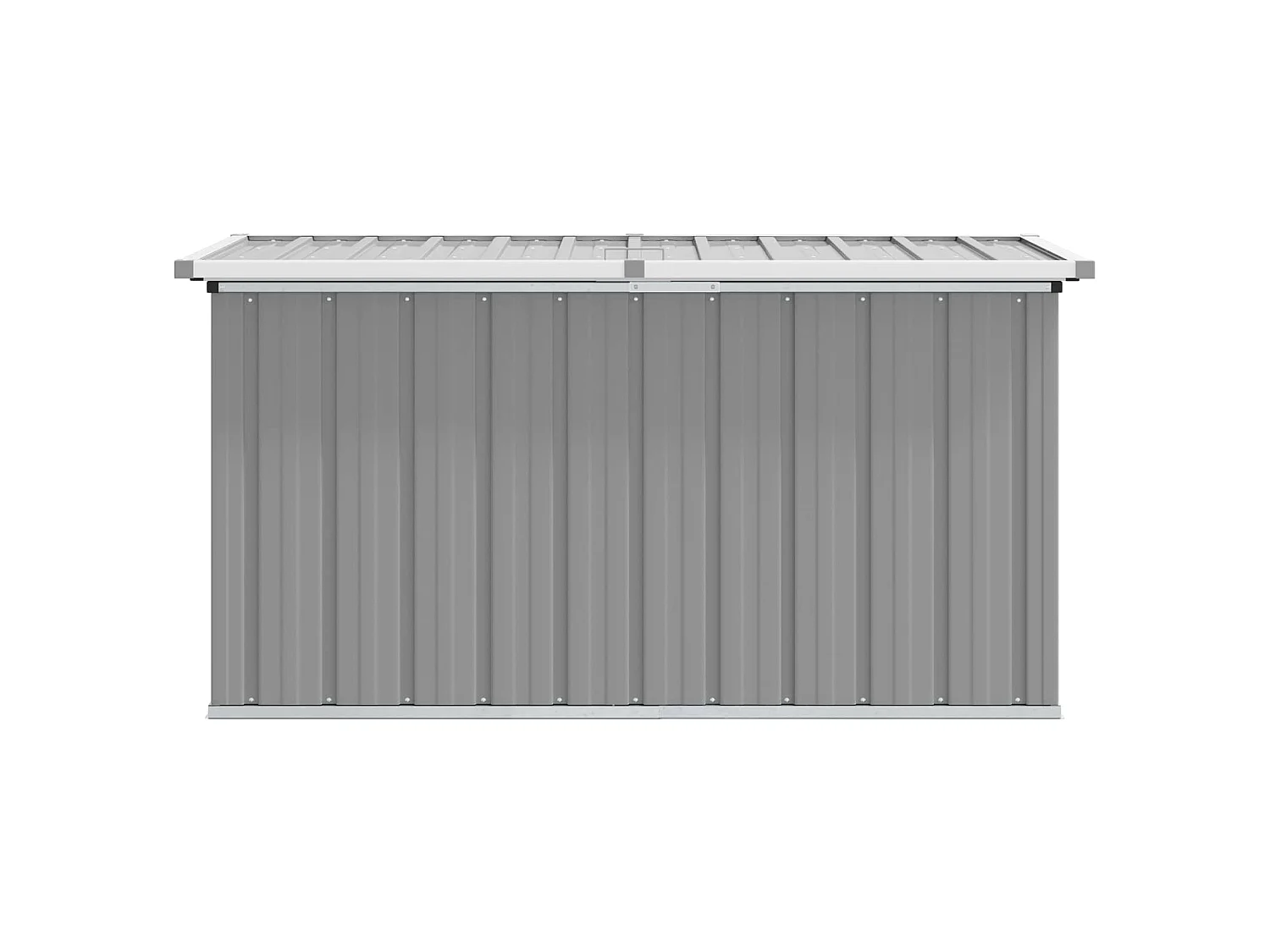 Caixa de arrumação para jardim 129x67x65 cm cinzento
