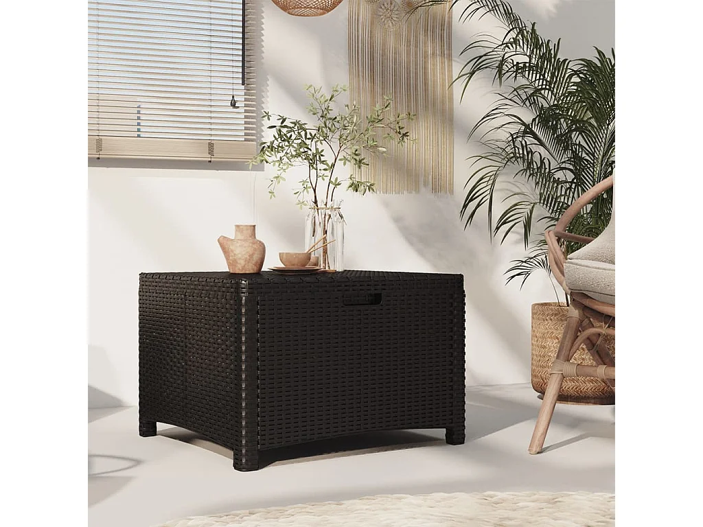 Boîte de rangement de jardin 60x54x41 cm Rotin PP Graphite