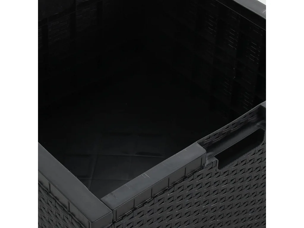 Boîte de rangement de jardin 60x54x41 cm Rotin PP Graphite