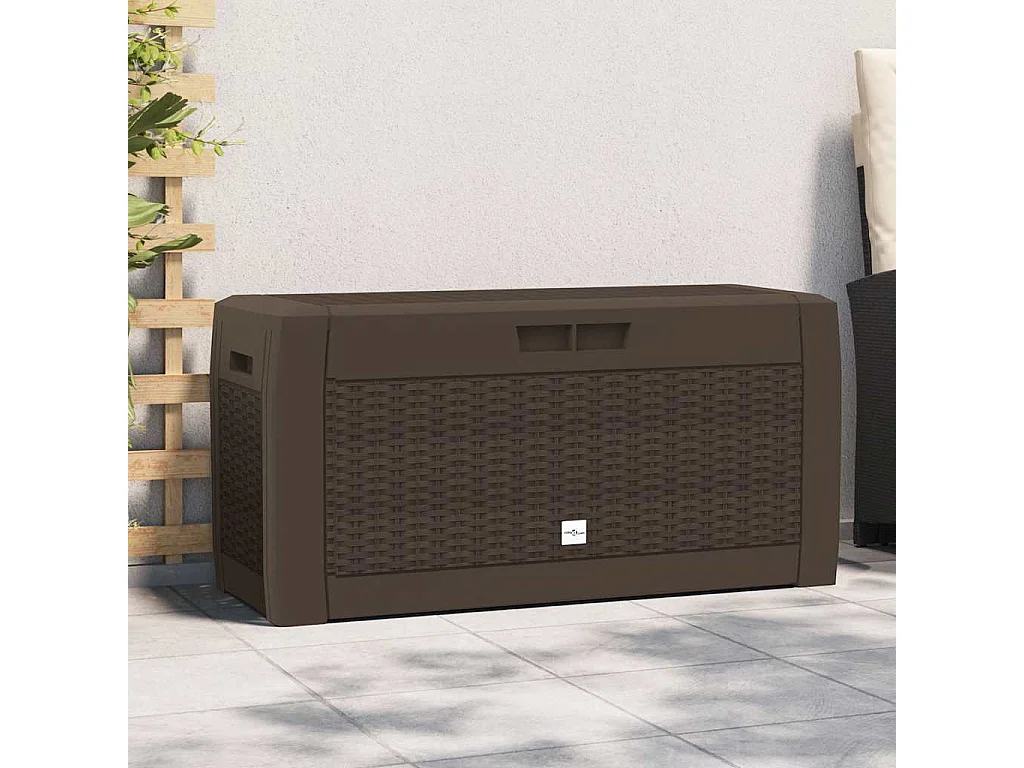 Boîte de stockage de jardin Marron 119x48x60 cm Polypropylène