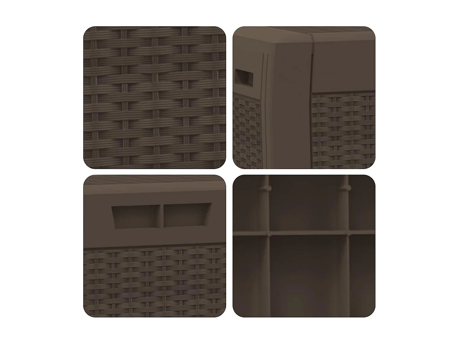 Boîte de stockage de jardin Marron 119x48x60 cm Polypropylène