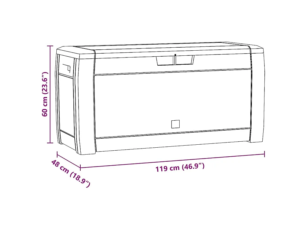 Gartentruhe Braun 119x48x60 cm Polypropylen