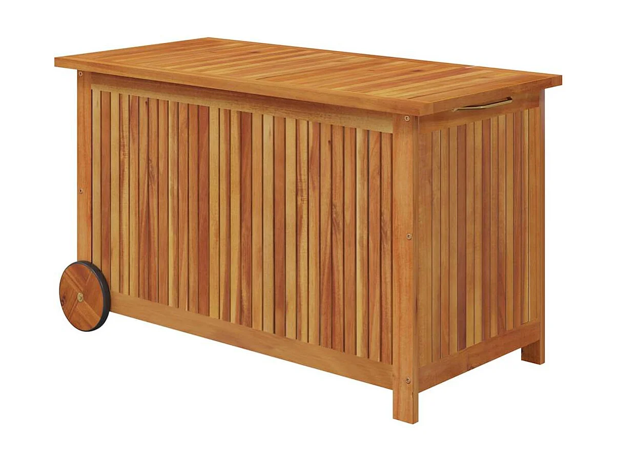 Tuinbox met wieltjes 90x50x58 cm massief acaciahout