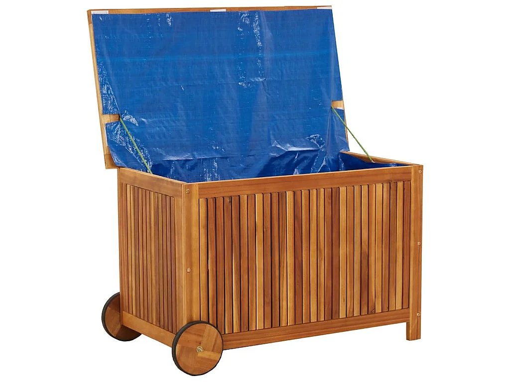 Contenitore Giardino con Ruote 90x50x58cm Legno Massello Acacia