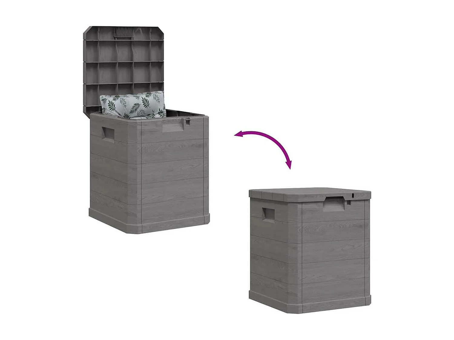 Boîte de rangement de jardin 90 L Marron