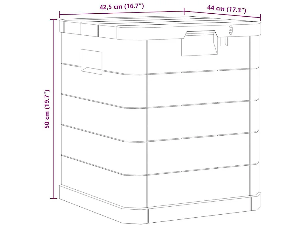 Boîte de rangement de jardin 90 L Marron