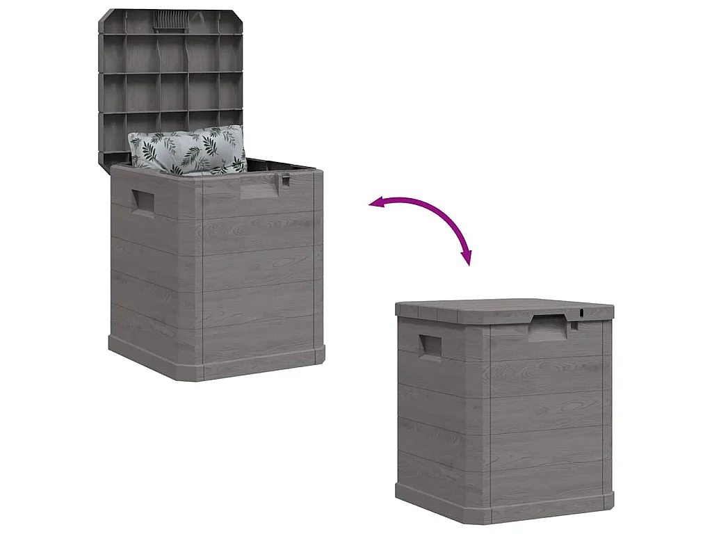 Caixa de arrumação para jardim 90 L castanho