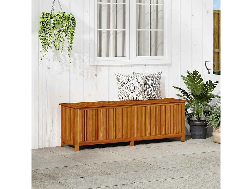 Caixa de arrumação p/ jardim 175x50x58 cm madeira acácia maciça
