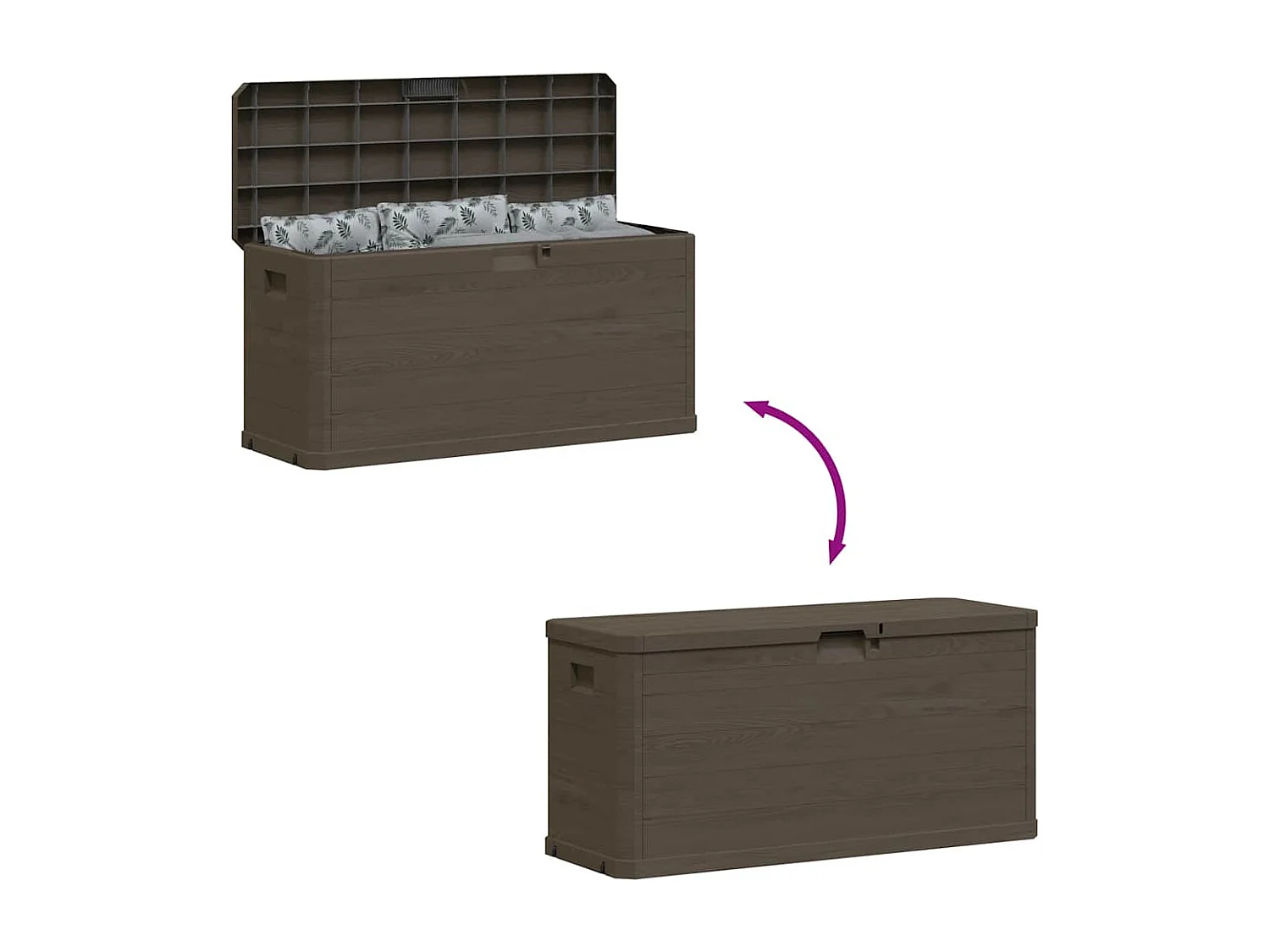 Boîte de rangement de jardin 280 L Marron