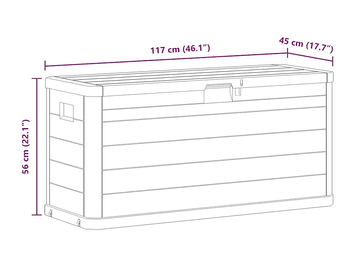 Garten-Aufbewahrungsbox 280 L Braun