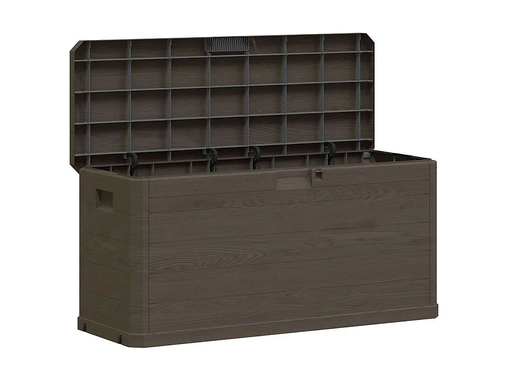 Caja de almacenamiento de jardín 280 L marrón