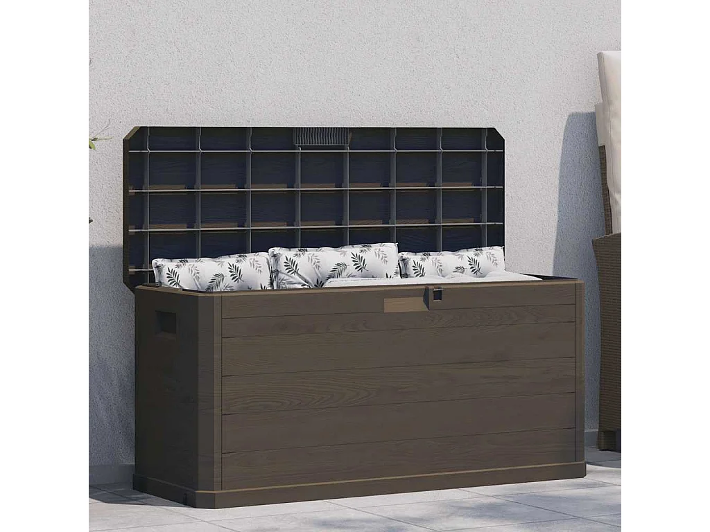 Caja de almacenamiento de jardín 280 L marrón