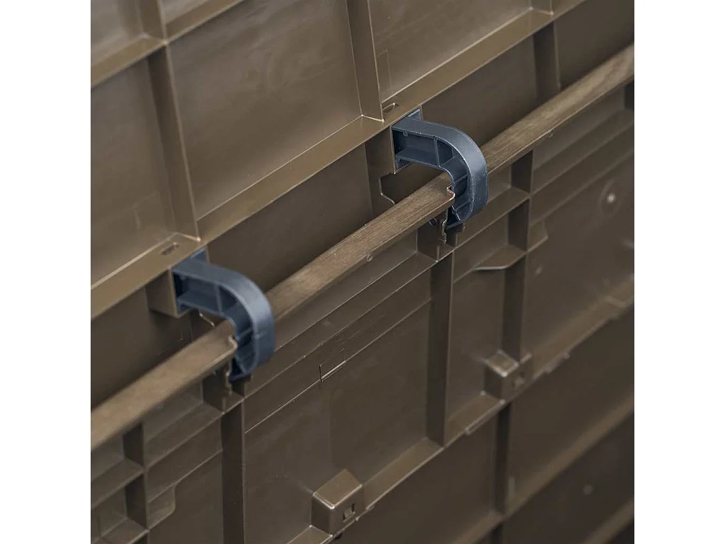 Caja de almacenamiento de jardín 280 L marrón