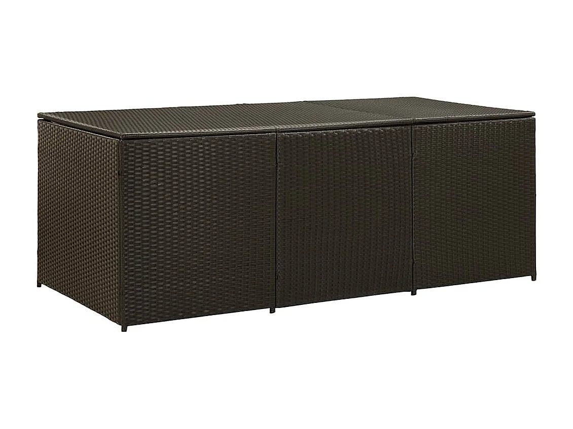 Baule da Giardino in Polyrattan 180x90x70 cm Marrone