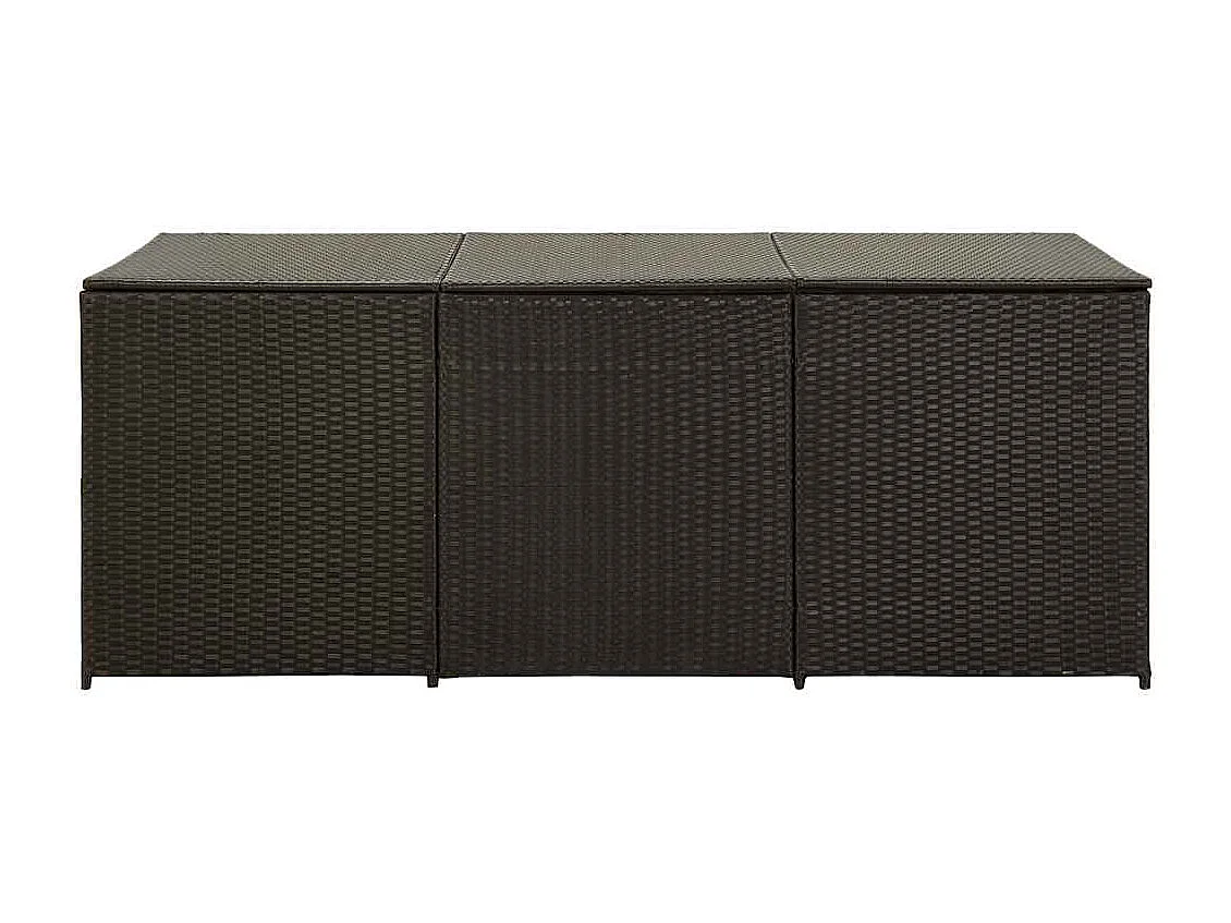 Baule da Giardino in Polyrattan 180x90x70 cm Marrone