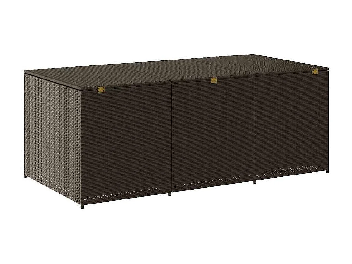 Baule da Giardino in Polyrattan 180x90x70 cm Marrone