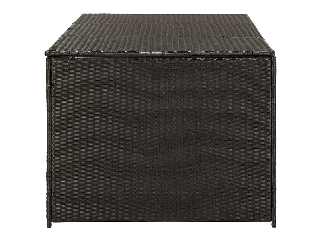 Boîte de rangement de jardin résine tressée 180x90x70 cm marron