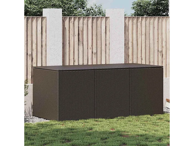 Caixa de arrumação para jardim 180x90x70 cm vime PE castanho
