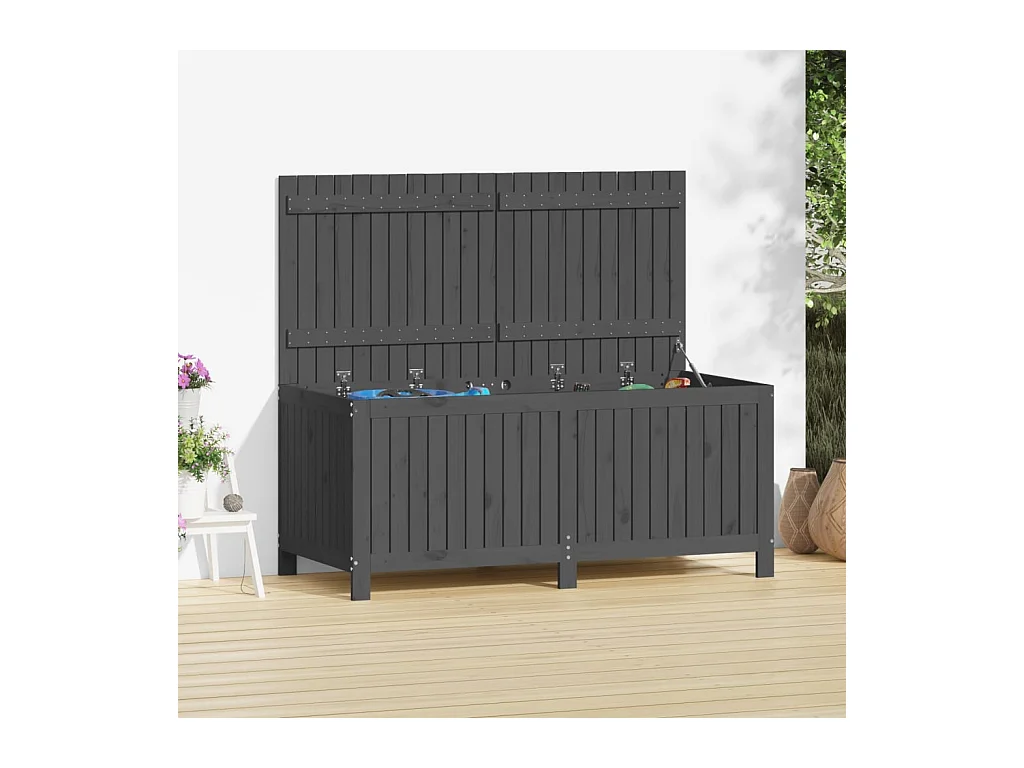 Boîte de rangement de jardin Gris 147x68x64 cm Bois de pin