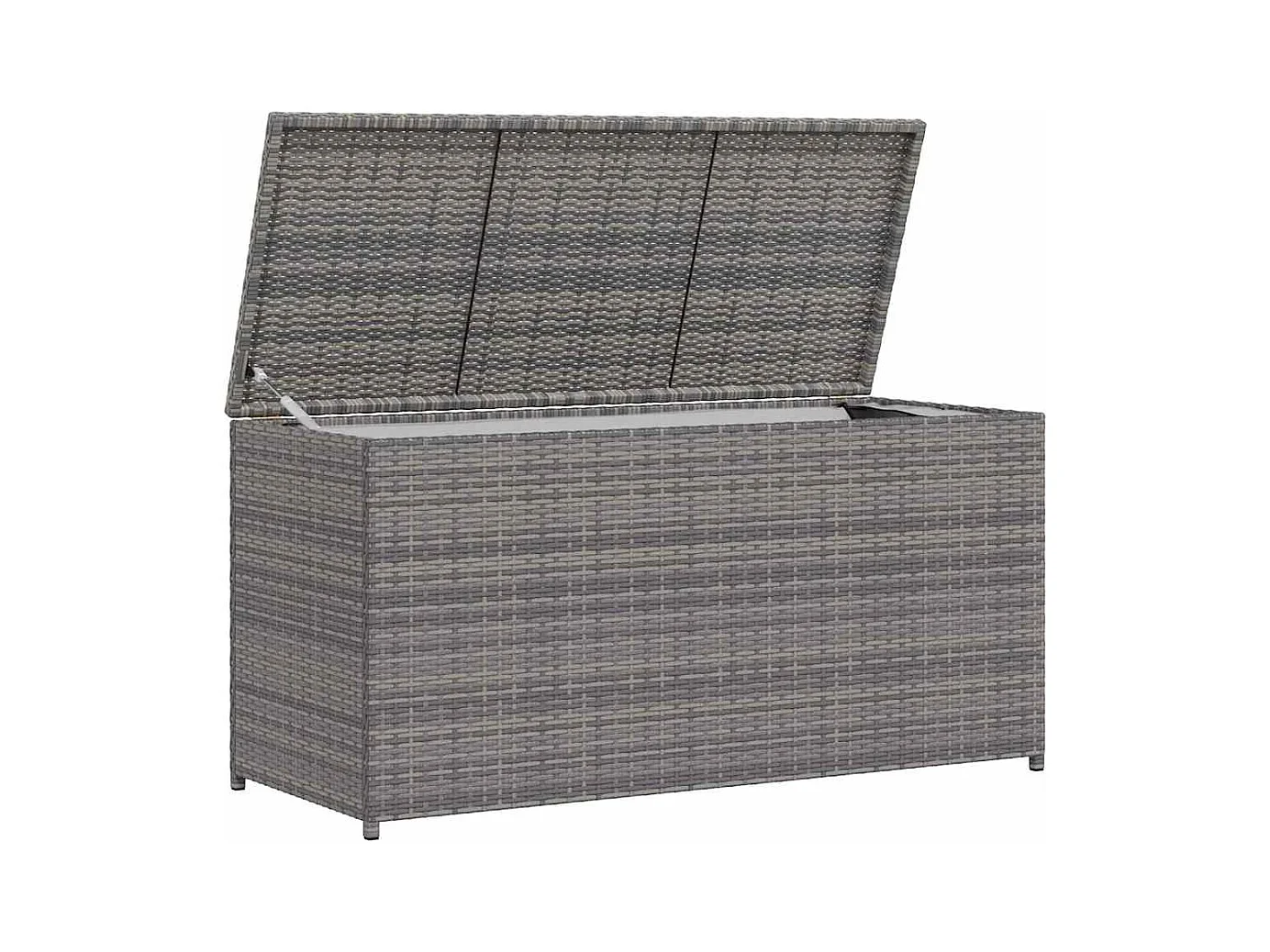 Boîte de rangement de jardin gris 120x50x60 cm résine tressée