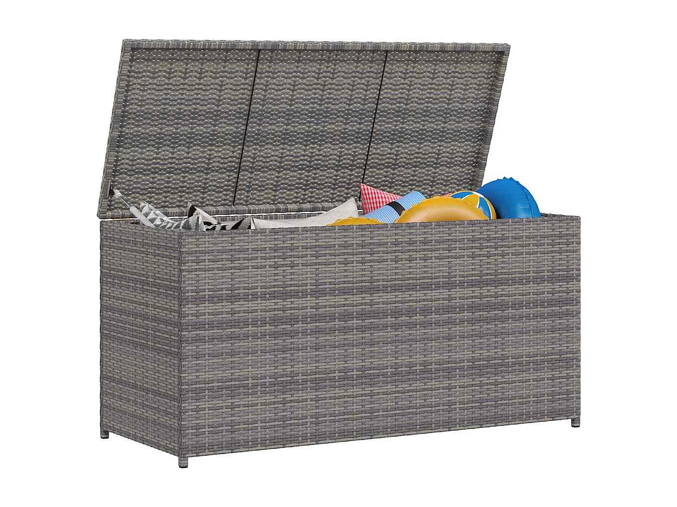 Boîte de rangement de jardin gris 120x50x60 cm résine tressée