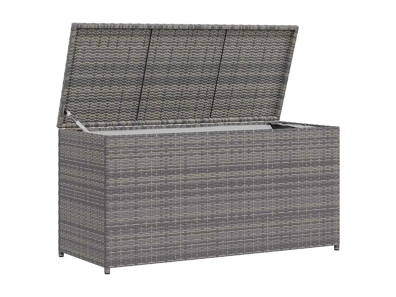 Boîte de rangement de jardin gris 120x50x60 cm résine tressée