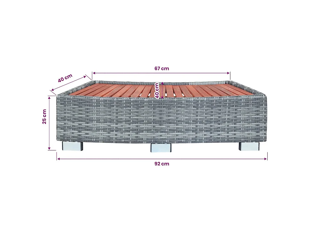 Garten-Auflagenbox Grau 120x50x60 cm Poly Rattan
