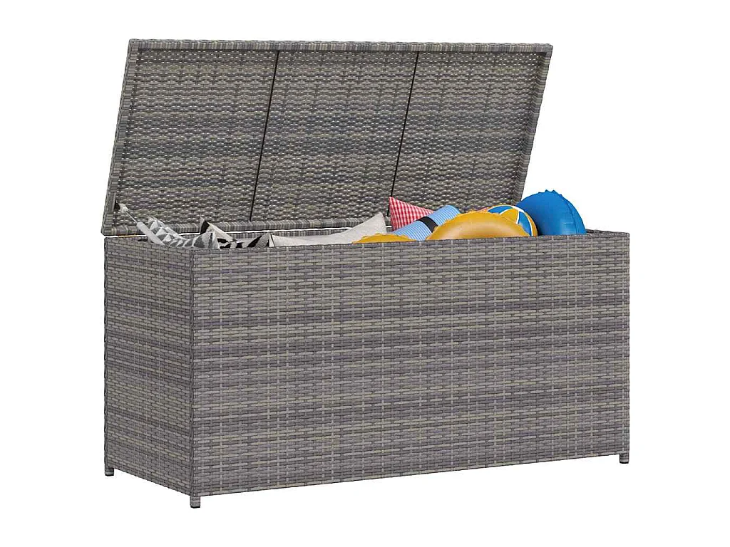 Garten-Auflagenbox Grau 120x50x60 cm Poly Rattan