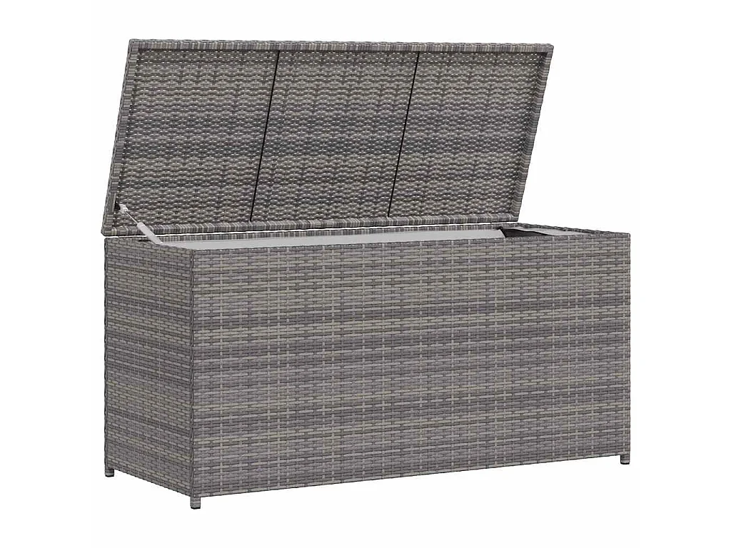 Garten-Auflagenbox Grau 120x50x60 cm Poly Rattan