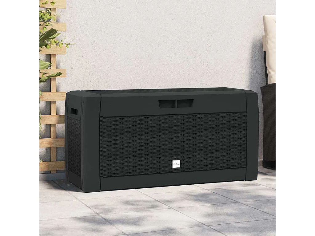 Boîte de stockage jardin Anthracite 119x48x60 cm Polypropylène