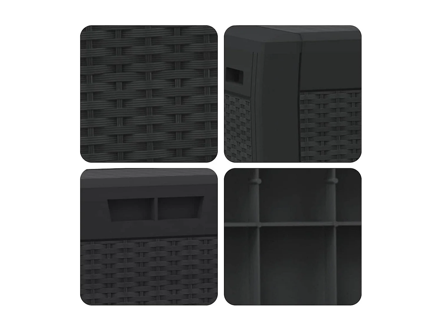 Boîte de stockage jardin Anthracite 119x48x60 cm Polypropylène
