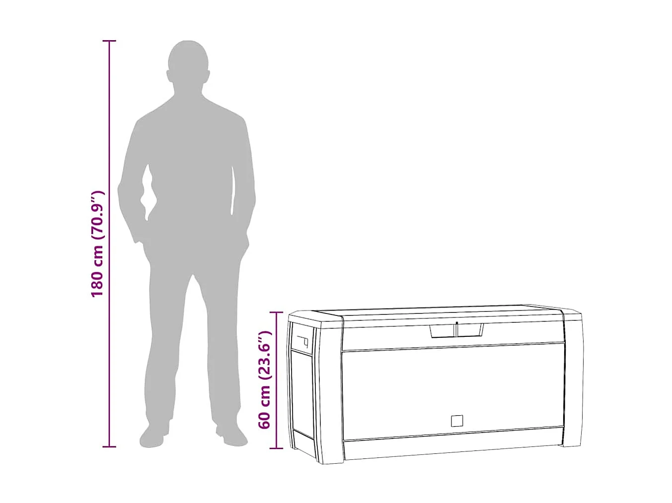 Gartentruhe Anthrazit 119x48x60 cm Polypropylen