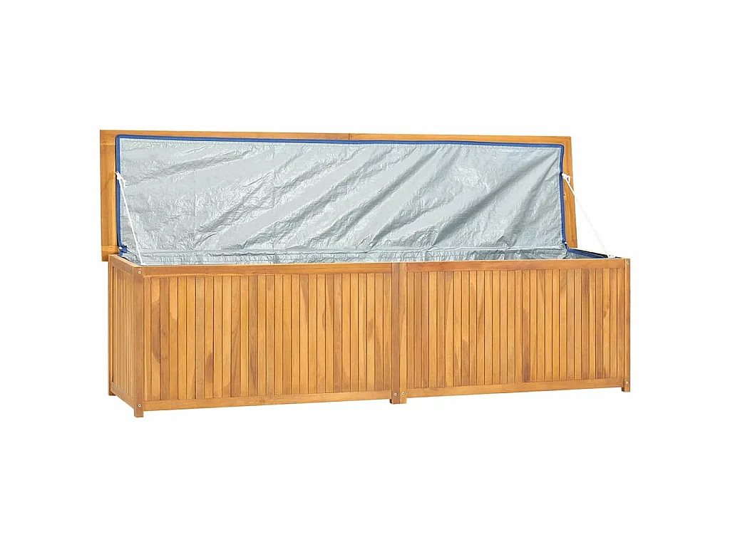 Baúl de jardín madera maciza de teca 200x50x55 cm