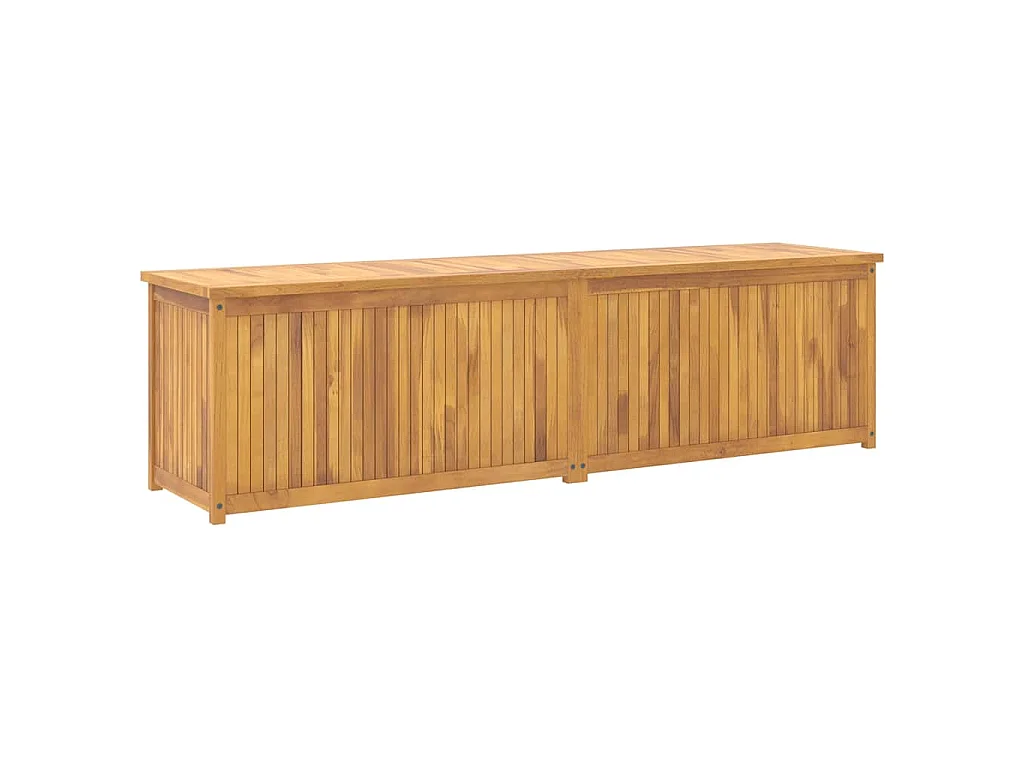 Baúl de jardín madera maciza de teca 200x50x55 cm