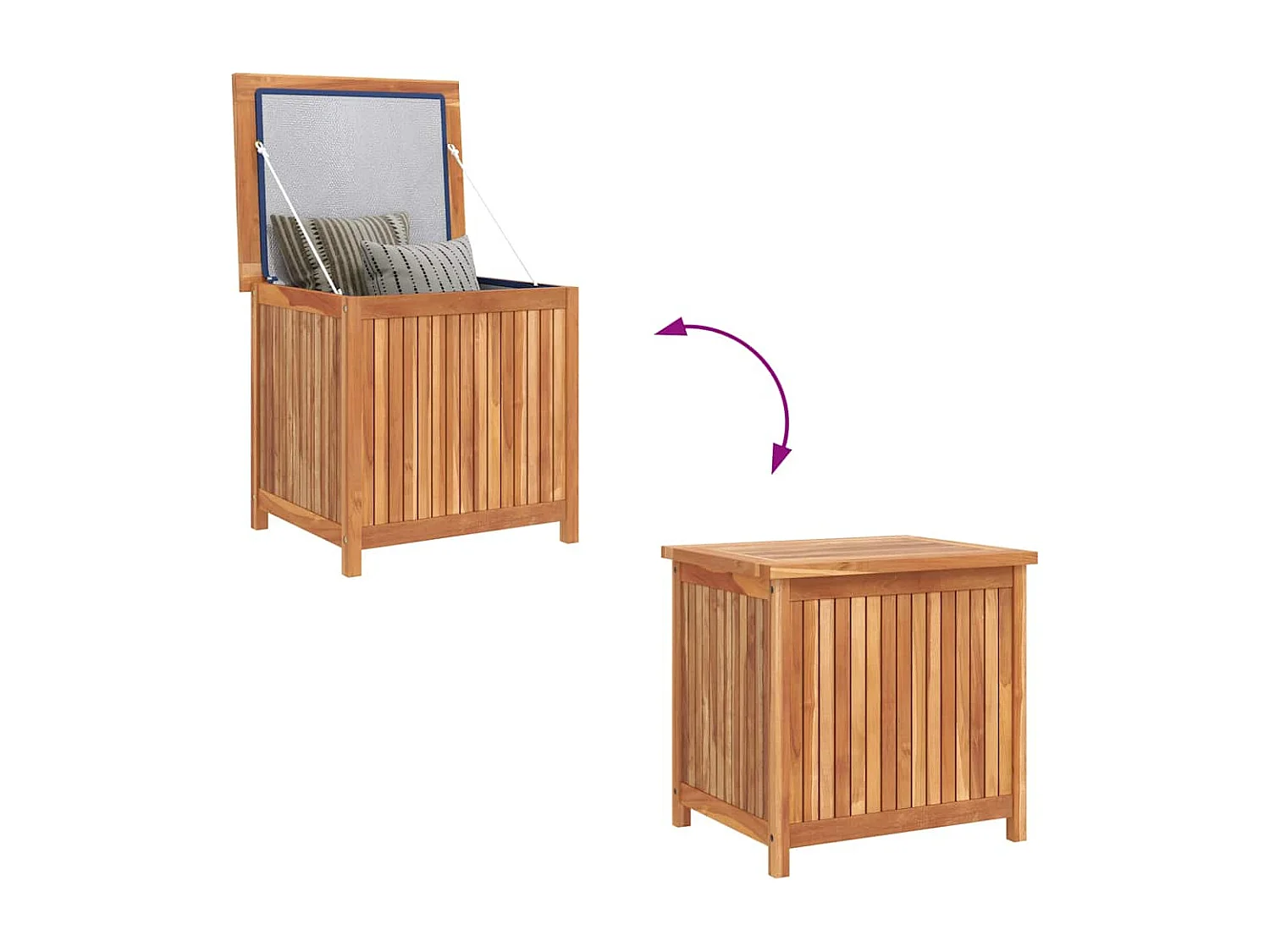 Boîte de rangement de jardin 60x50x58 cm Bois de teck solide