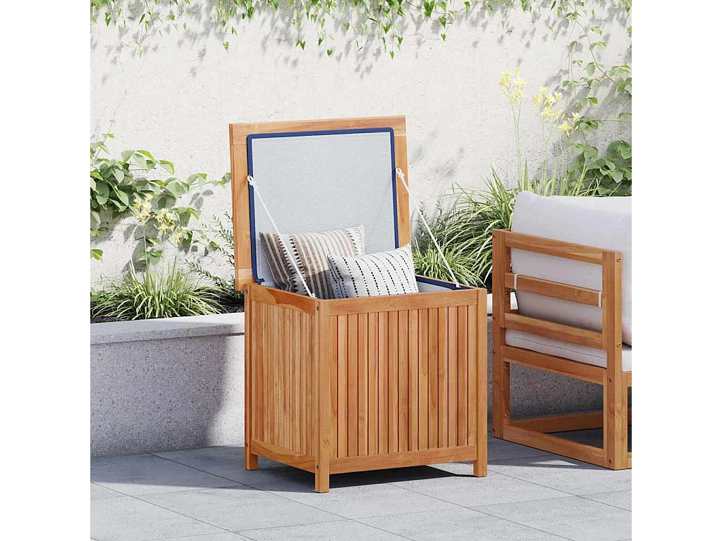 Baule da Giardino 60x50x58 cm in Legno Massello di Teak