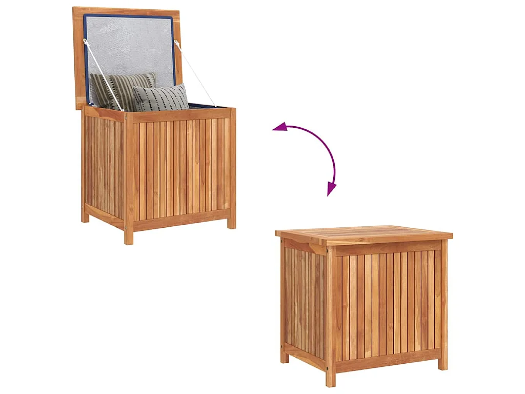 Opbergbox 60x50x58 cm massief teakhout