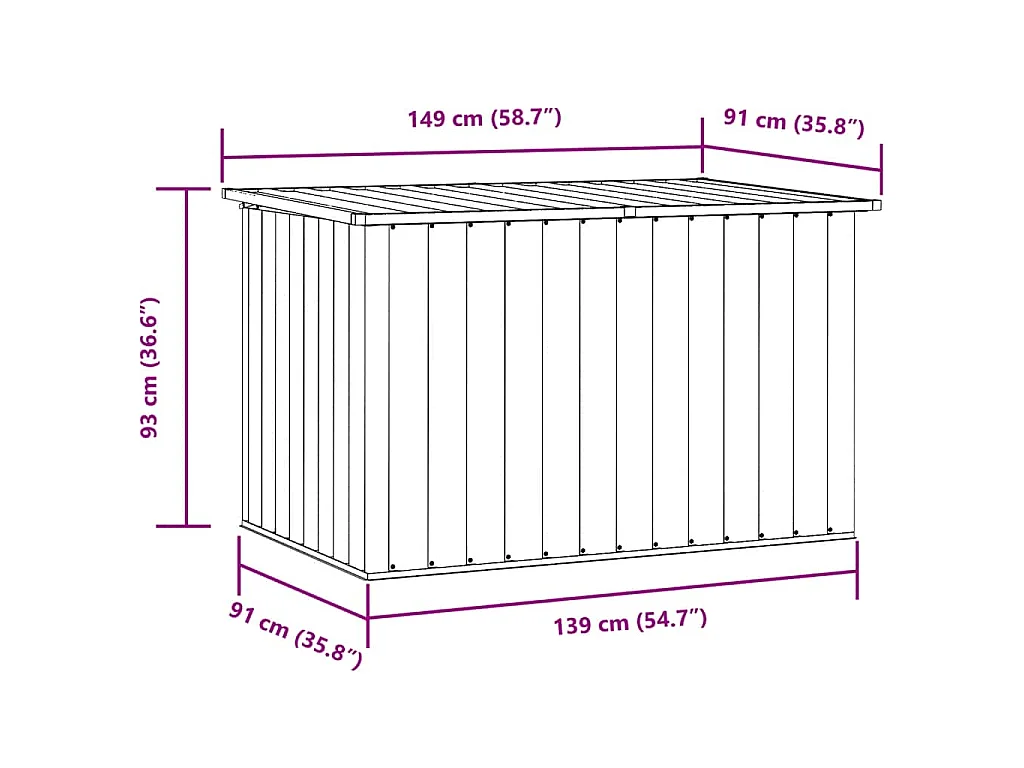 Baule da Giardino Antracite 149x99x93 cm